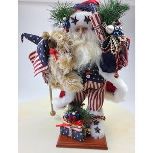 HOMCO American Independance Santa Claus Home Interiors Christmas 16-17" USA July